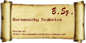 Borsenszky Szabolcs névjegykártya